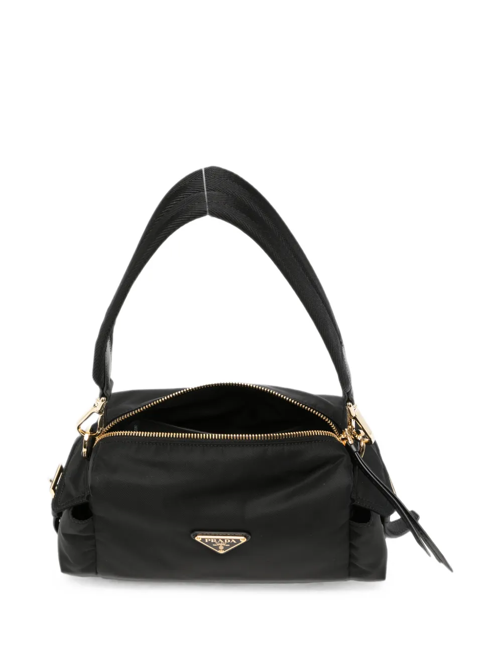 Prada Schoudertas met logoplakkaat Zwart