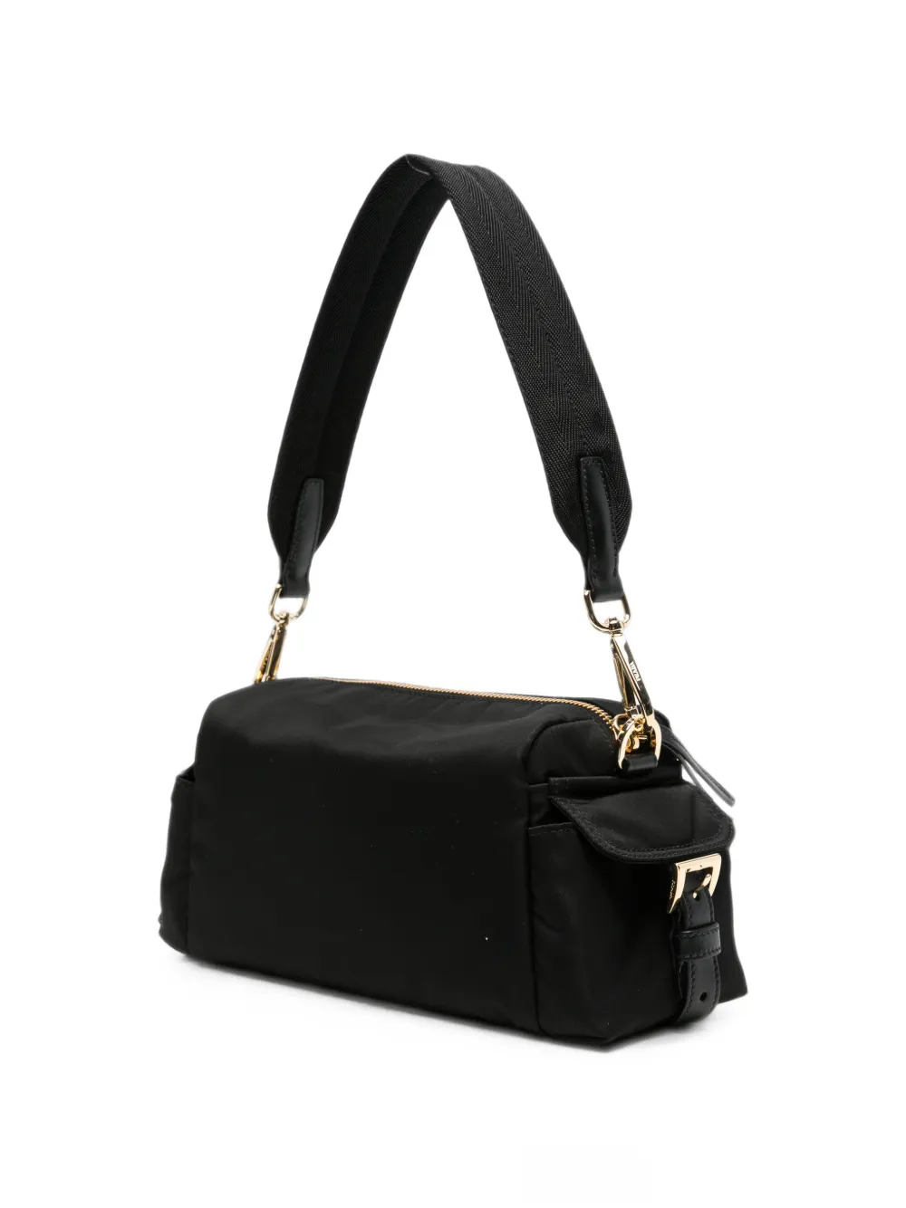 Prada Schoudertas met logoplakkaat Zwart