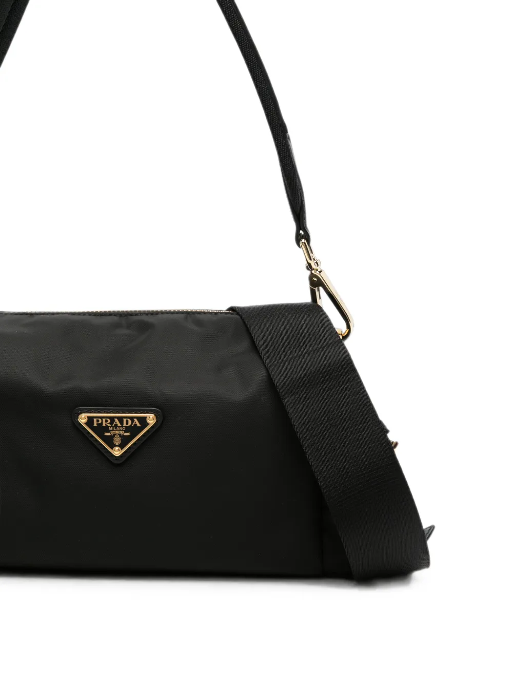 Prada Schoudertas met logoplakkaat Zwart