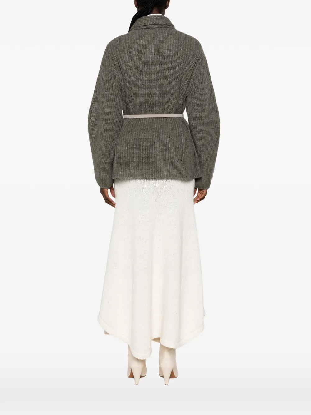Brunello Cucinelli Ribgebreid vest met dubbele rij knopen Groen