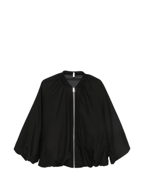 IMPERIAL ruched zip-up bomber  jacket