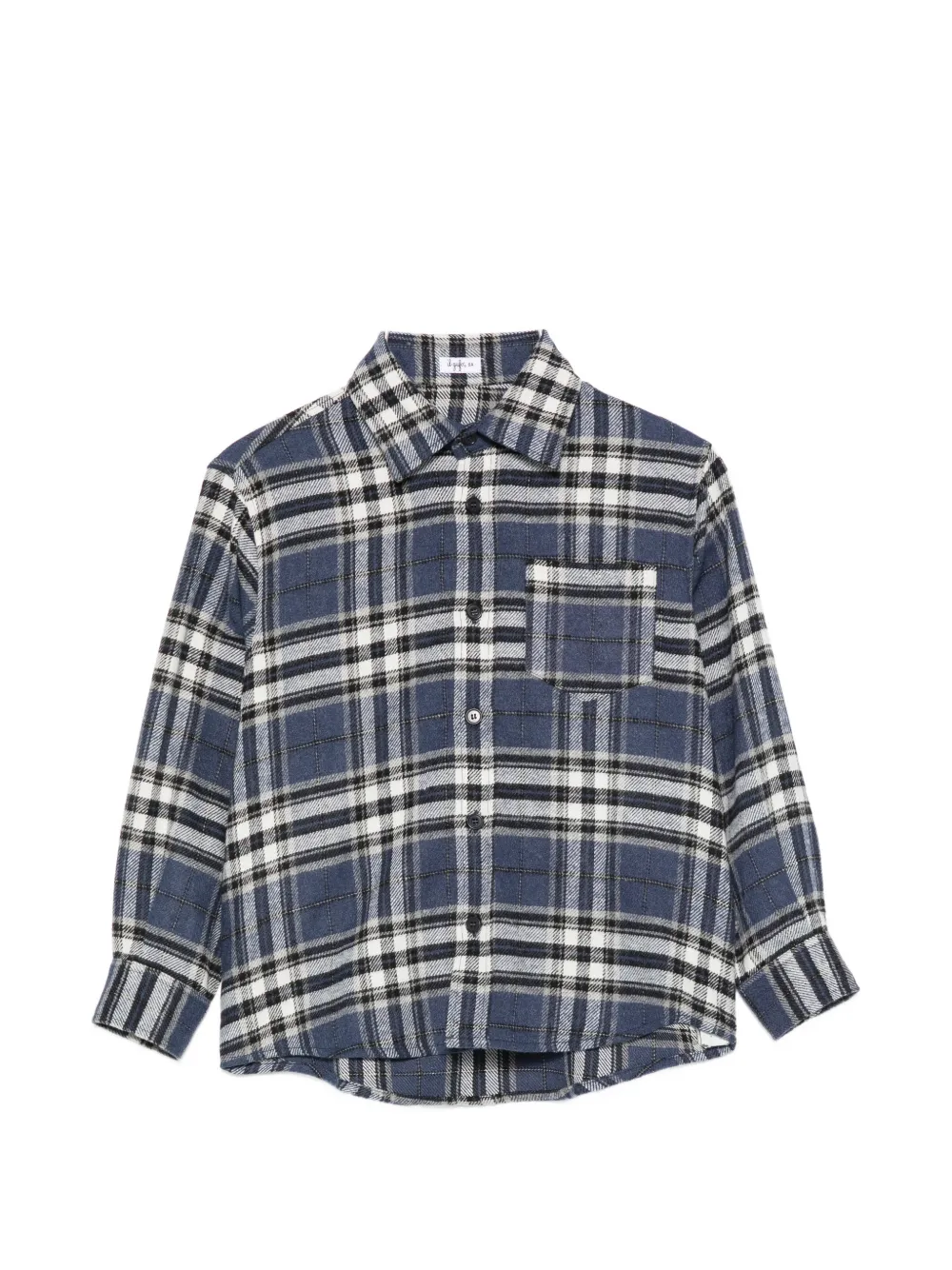 Il Gufo check-pattern quilted shirt - Blau