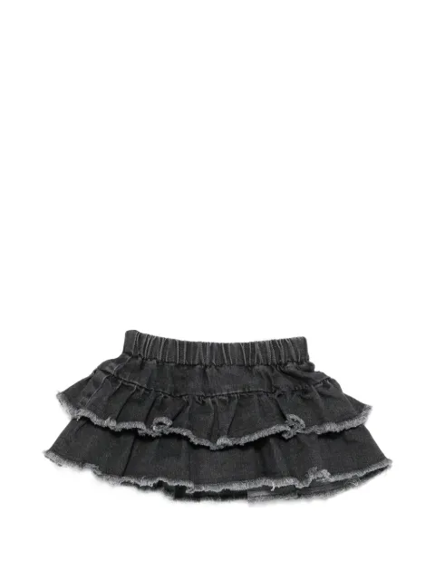 Il Gufo ruffled frayed-edge skirt