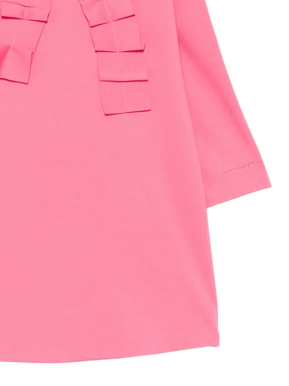 Il Gufo Jurk met ruches en strikdetail Roze