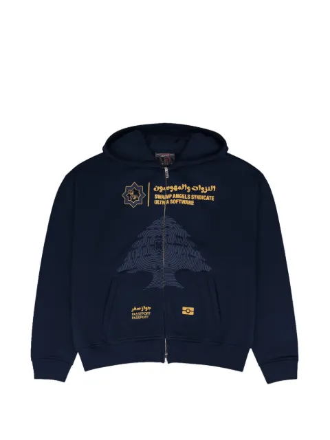 MURD333R.FM x Ultra Software graphic-print zip-up hoodie
