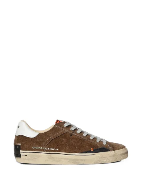 Crime London Deconstructed distressed-effect leather sneakers