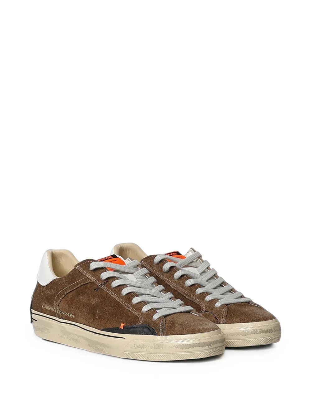 Crime London Deconstructed distressed-effect leather sneakers Bruin