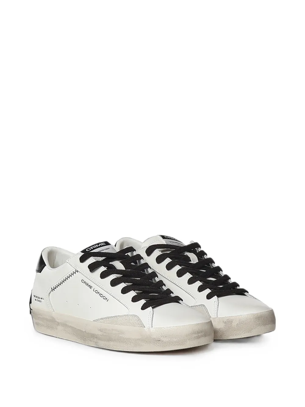 Crime London distressed leather sneakers Wit