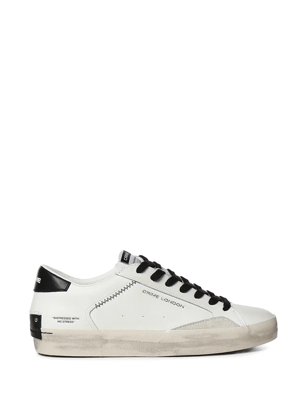 Crime London distressed leather sneakers Wit