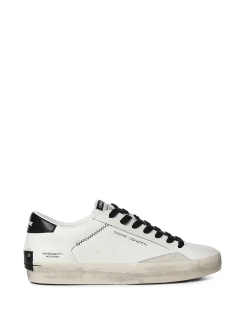 Crime London distressed leather sneakers