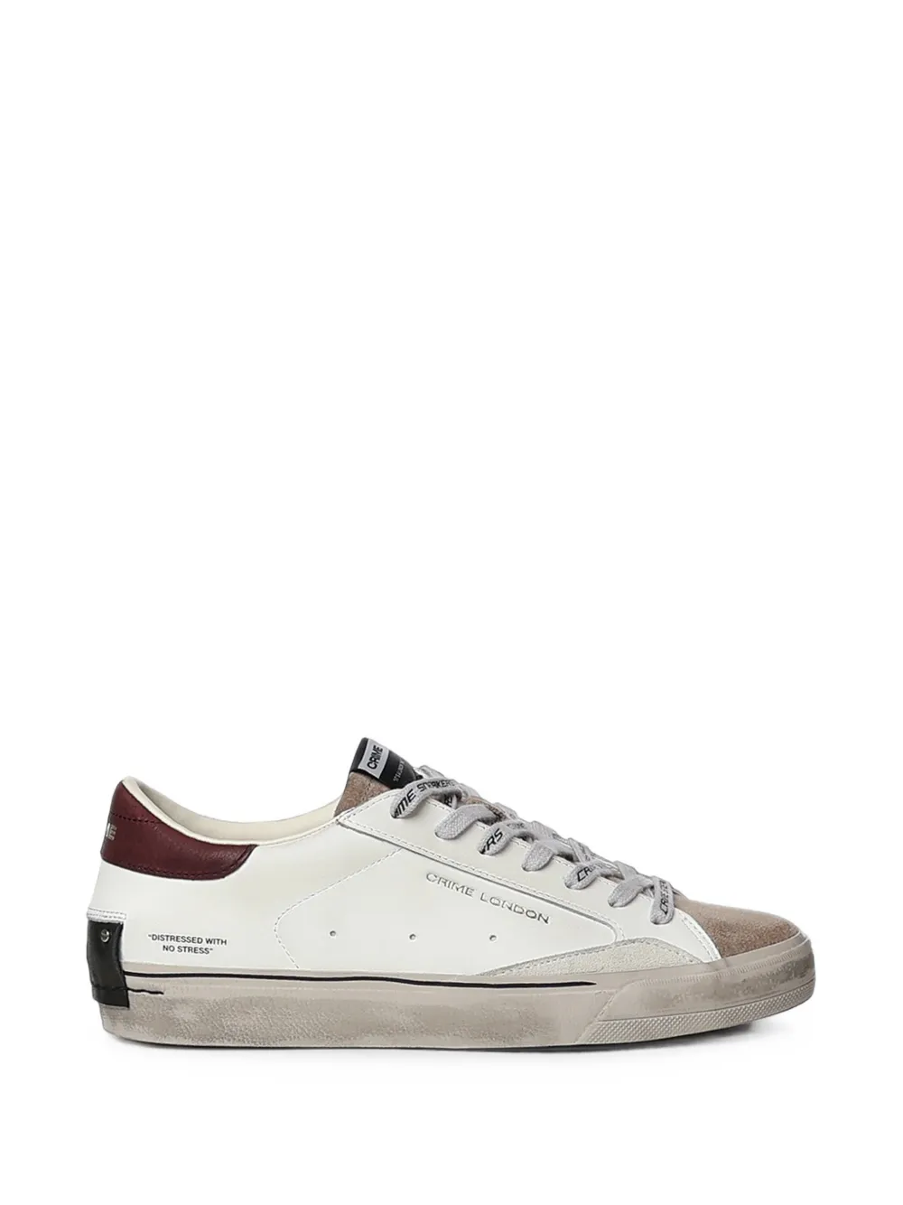 Crime London distressed-effect leather sneakers - Bianco
