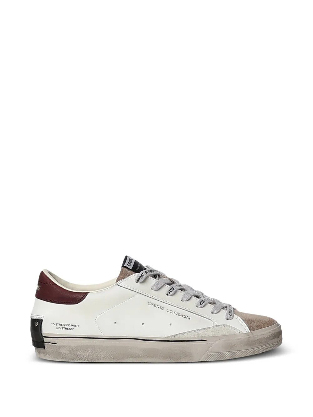 Crime London distressed-effect leather sneakers - Bianco