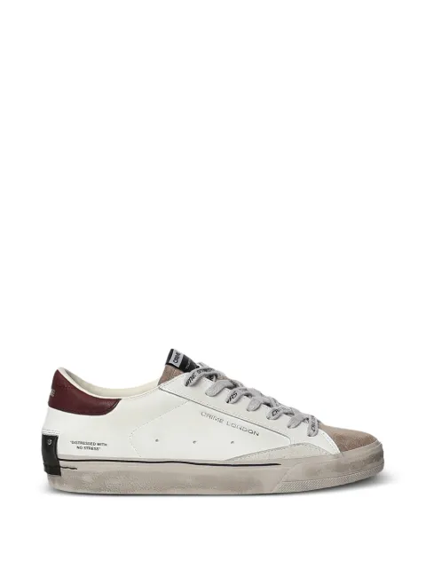 Crime London distressed-effect leather sneakers