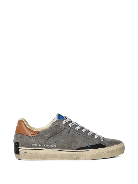 Crime London Deconstructed logo-print distressed-finish sneakers