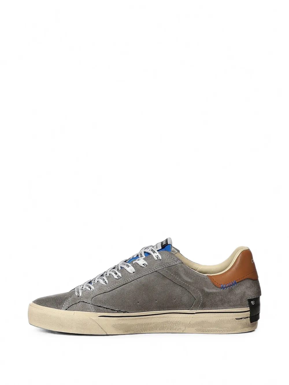 Crime London Deconstructed logo-print distressed-finish sneakers Grijs