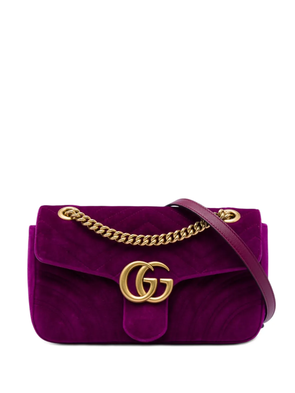 Gucci Pre-Owned 2016-2026 Medium GG Marmont Matelasse Velvet shoulder bag - Violett