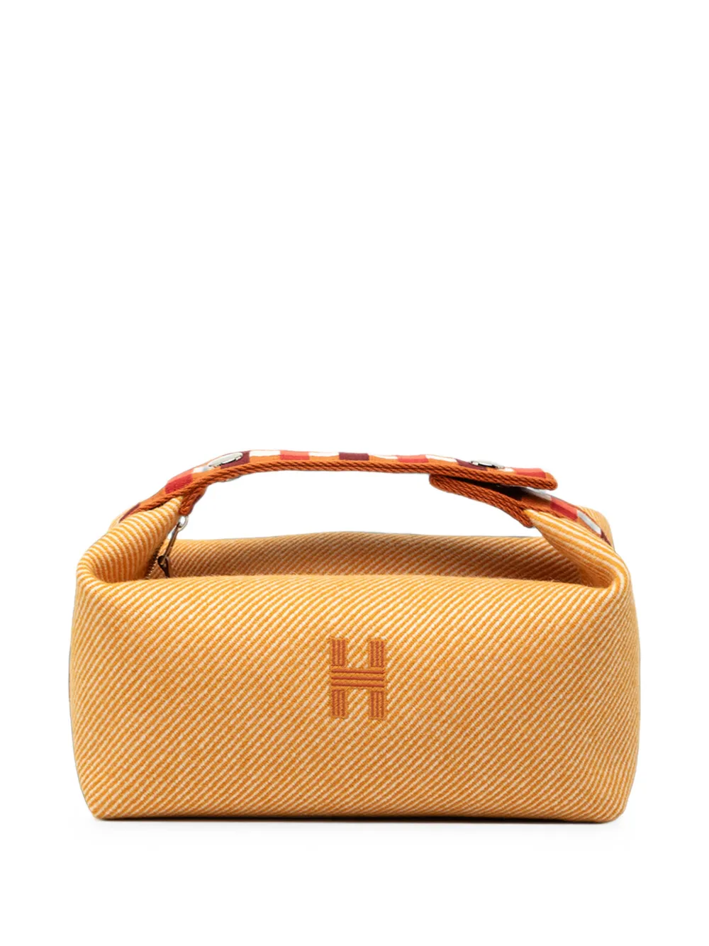 Hermès Pre-Owned 2023-2025 Small Wool Bride A Brac Au Carre Case vanity bag - Orange