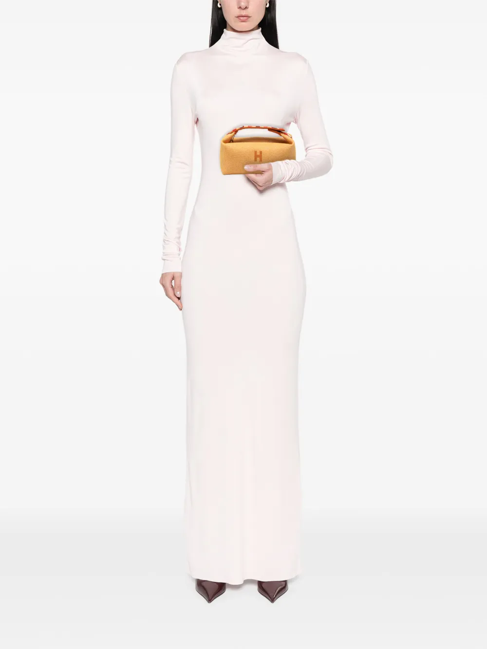 Hermès Pre-Owned Trousse Bride A Brac Au Carre piccola in lana 2023-2025 - Arancione