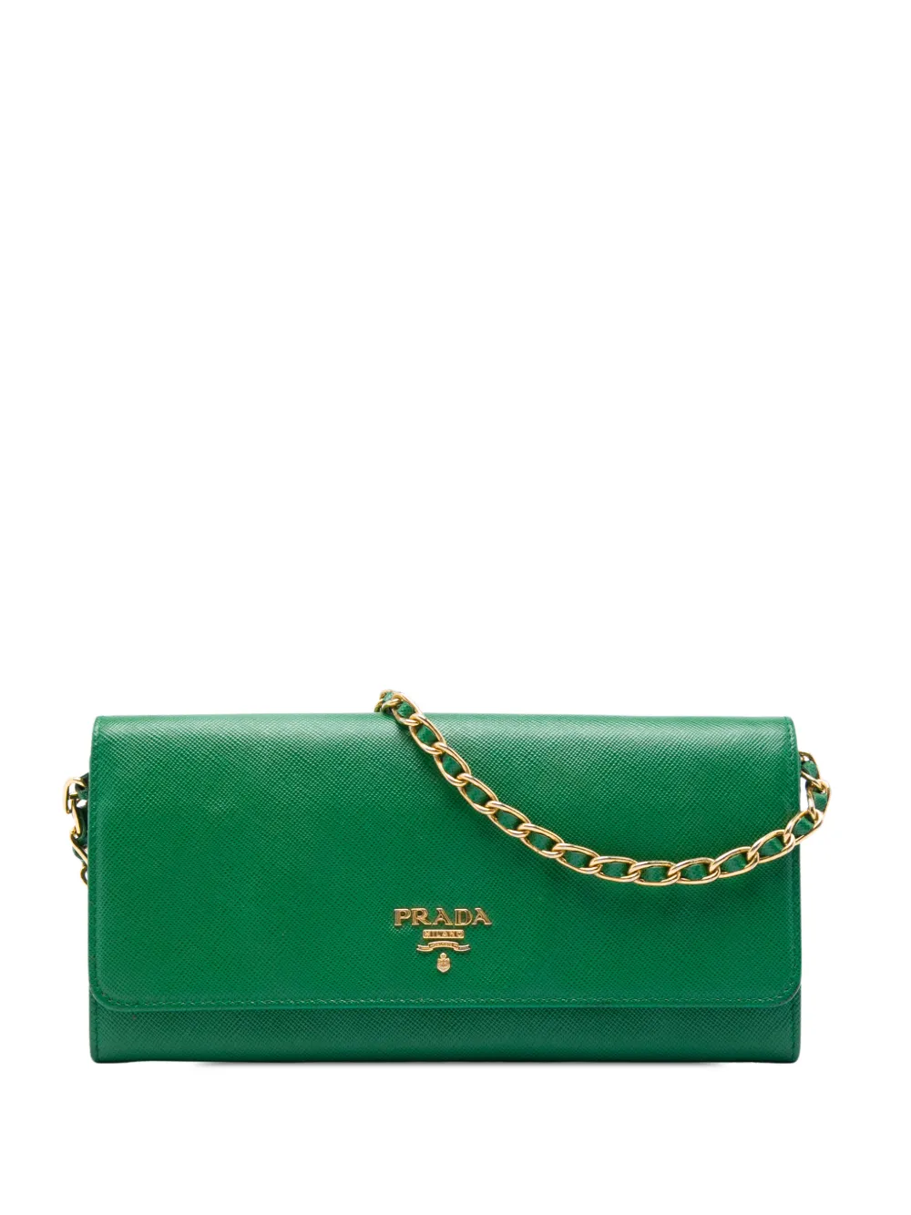 Prada Pre-Owned 2013-2026 Saffiano Lux Wallet On Chain crossbody bag - Grün