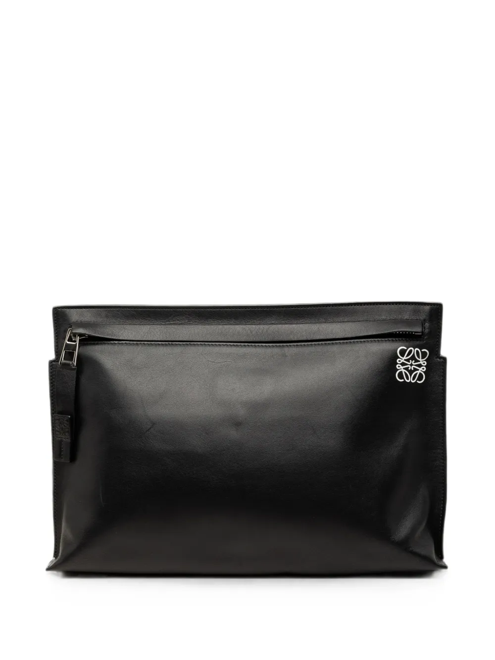 Loewe Pre-Owned 2014 Leather Anagram T clutch bag - Schwarz