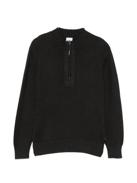 Aspesi Kids half-zip ribbed-knit sweater