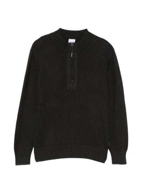Aspesi Kids half-zip ribbed-knit sweater
