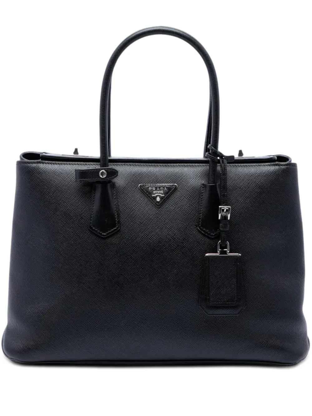 Prada Pre-Owned 2010-2026 Saffiano Cuir Turnlock Twin satchel - Nero