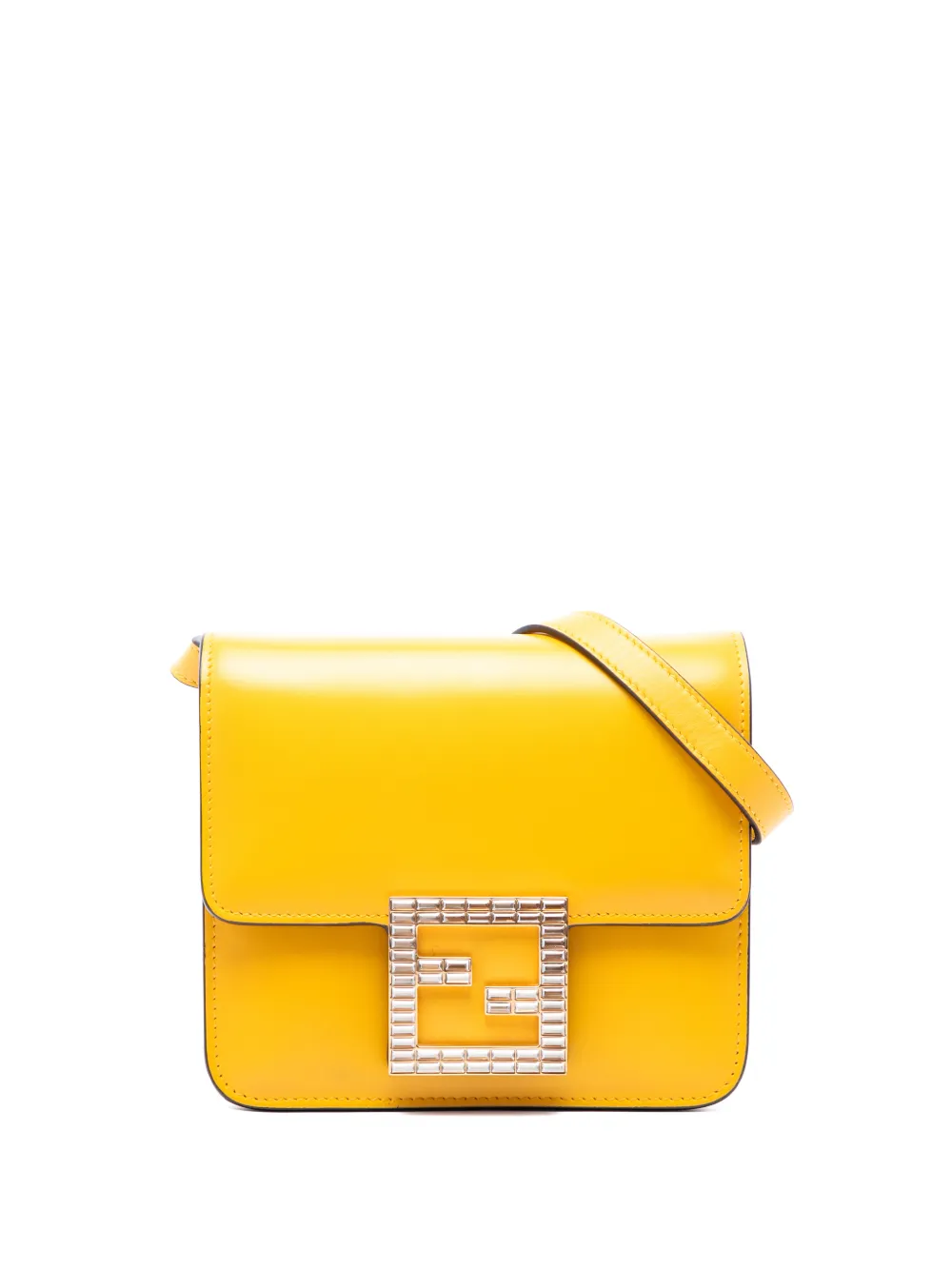Fendi Pre-Owned 2010-2026 Leather Crystal Fab crossbody bag - Giallo