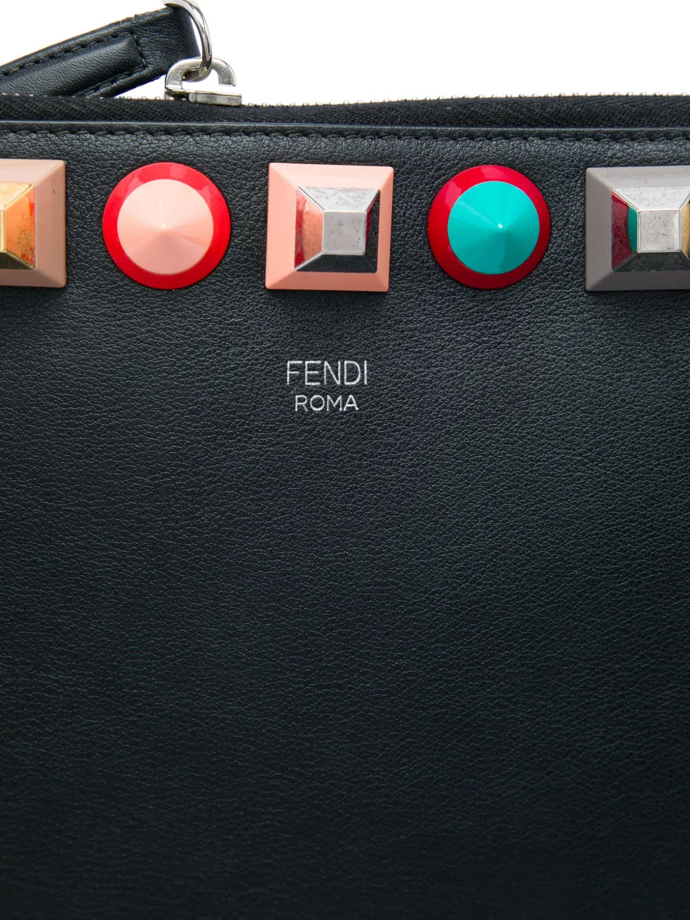 Fendi Pre-Owned 2017 スタッズ レザークラッチバッグ | ブラック