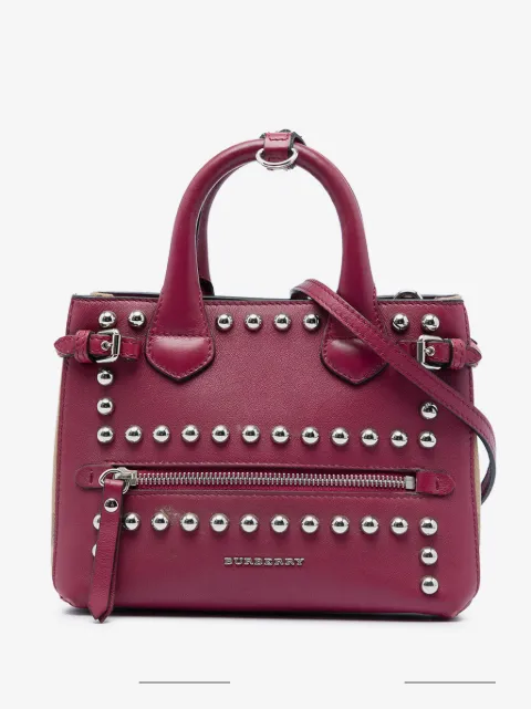 Burberry Pre-Owned 2000-2017 Baby Studded Leather and House Check Banner satchel