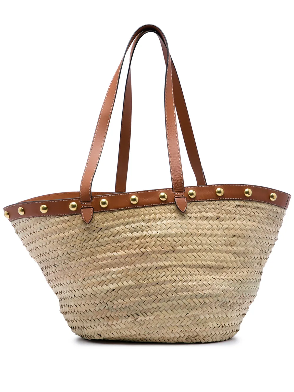 Celine Pre-Owned 2019 Large Raffia Classic Studded Panier tote bag - Toni neutri
