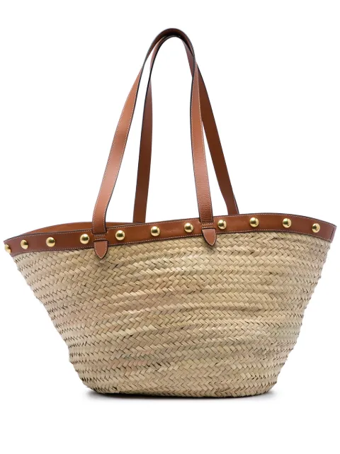 Celine Pre-Owned 2019 Large Raffia Classic Studded Panier tote bag