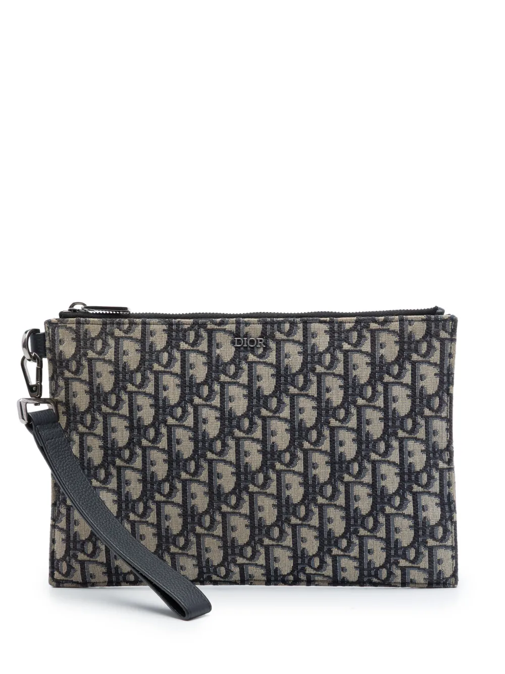 Christian Dior Pre-Owned pochette A5 en toile Oblique (2021) - Bleu Christian Dior Pre-Owned pochette A5 en toile Oblique (2021) - Bleu