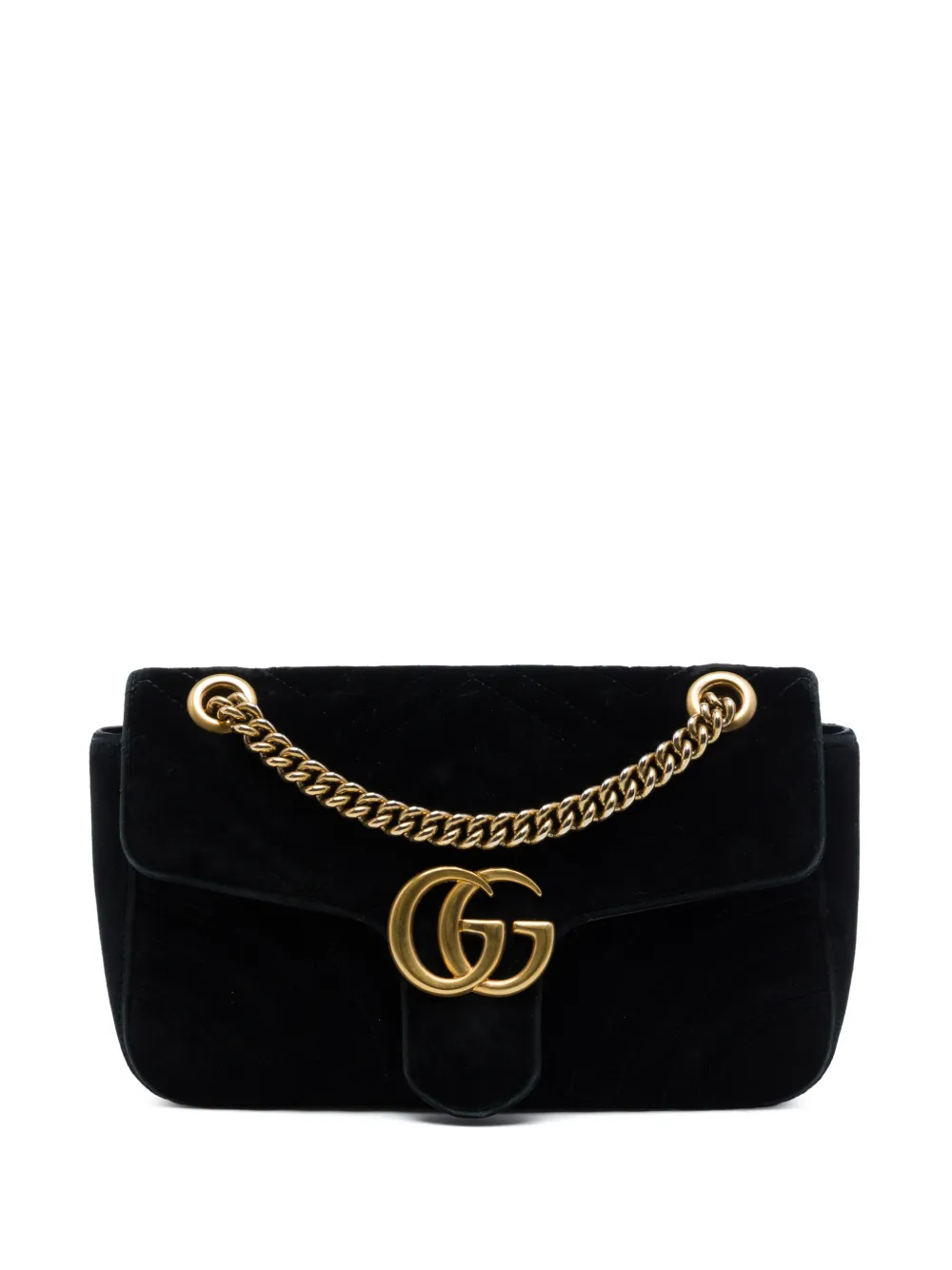 Gucci Pre-Owned 2016-2026 Medium GG Marmont Matelasse Velvet shoulder bag - Schwarz