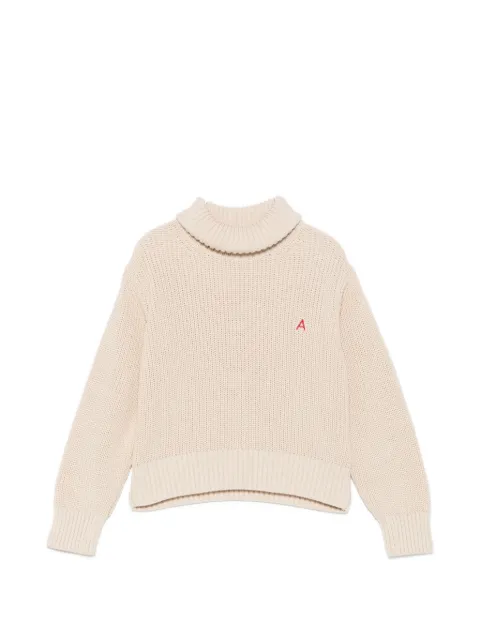 Aspesi Kids logo-embroidered roll-neck sweater