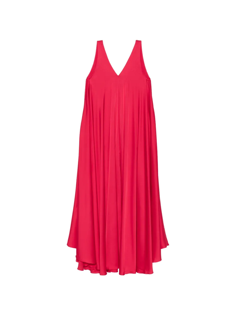 SILKYLICIOUS Sun V-neck flared maxi dress Rood