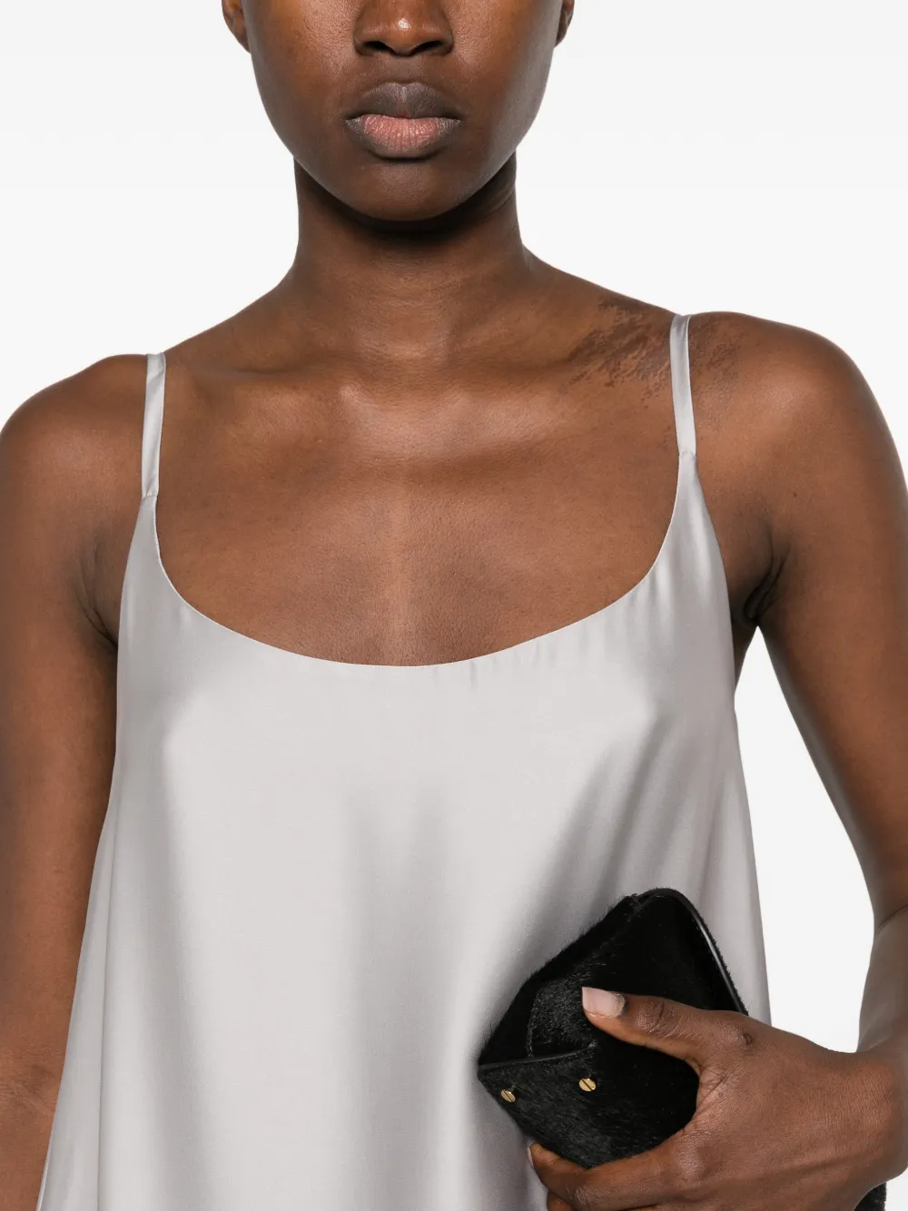 SILKYLICIOUS Evelyn slip maxi dress Grijs