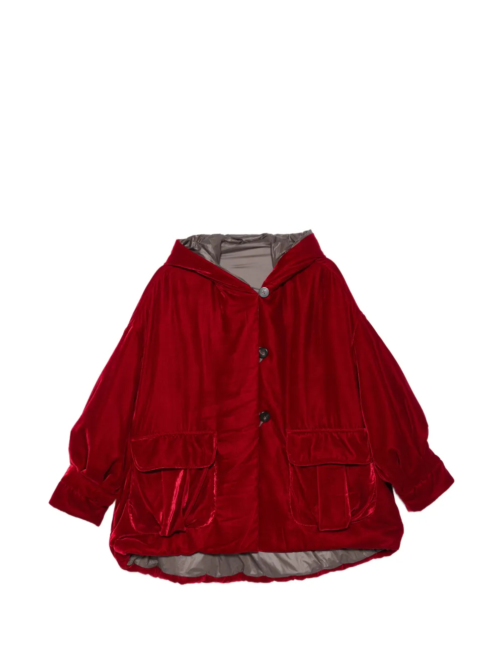 Virginia Bizzi Reversible Hooded Jacket In Red