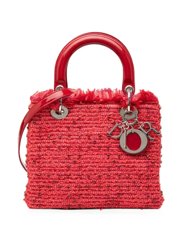 Christian Dior Pre-Owned 2012 ミディアム ツイード フリンジ ライン 
