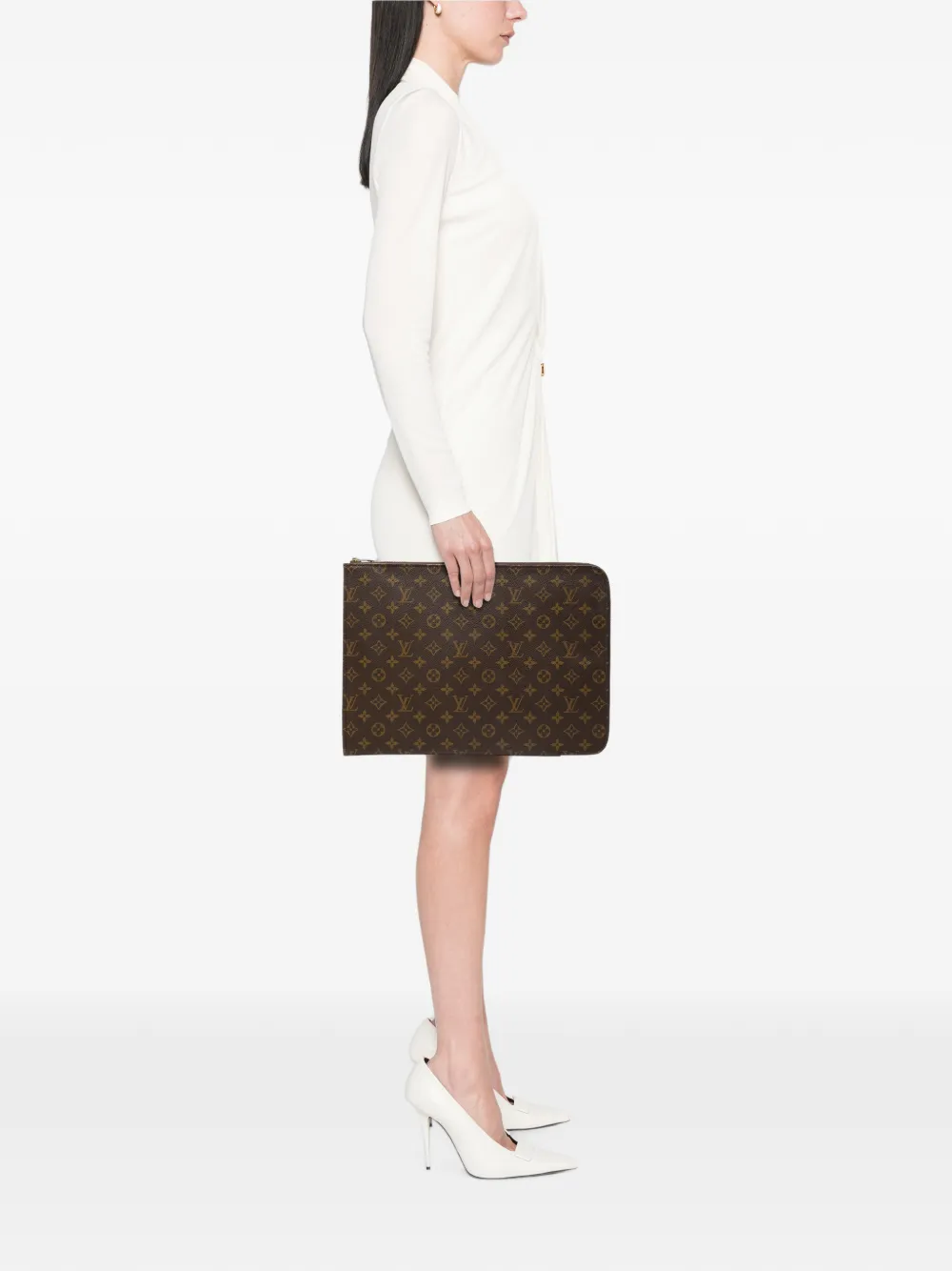 Louis Vuitton Pre-Owned 1990 Monogram Poche Documents Portfolio business bag - Braun