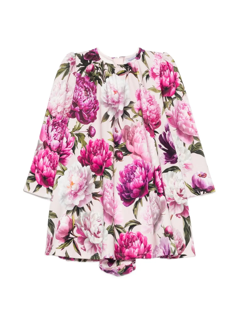 Dolce & Gabbana Kids peony-print interlock dress - Neutrals