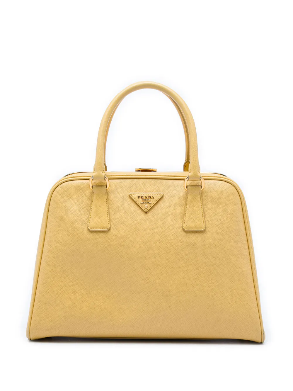 Prada Pre-Owned 2013-2026 Saffiano Lux Pyramid Frame handbag - Giallo