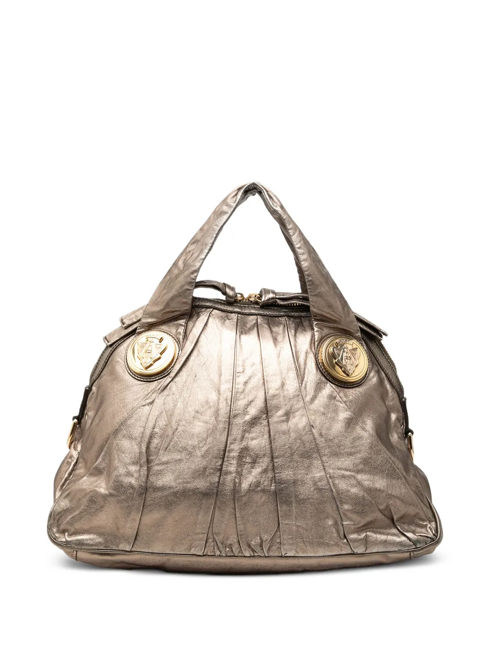 Gucci Pre-Owned 2000-2015 Large Metallic Calfskin Hysteria satchel - Oro