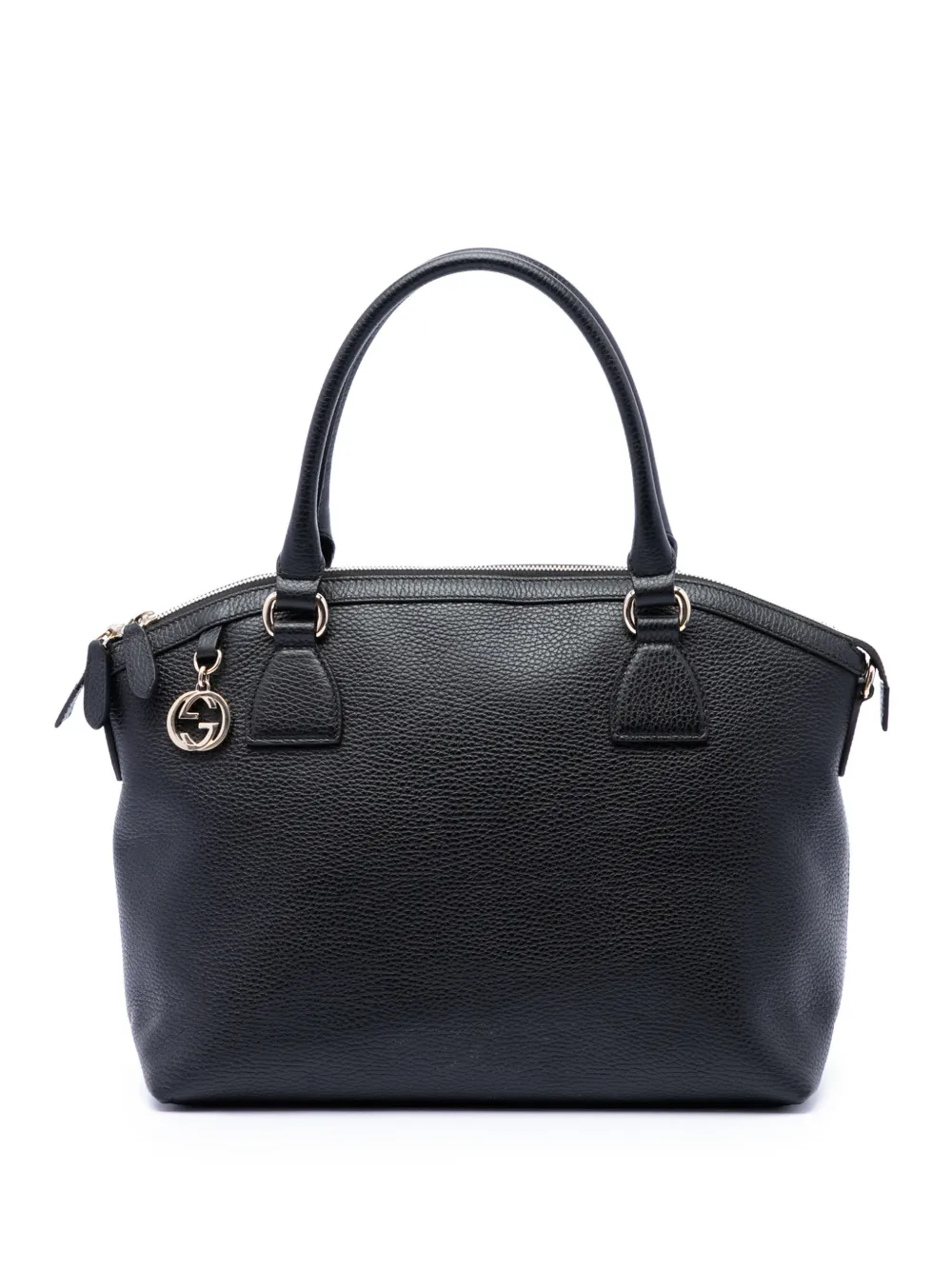 Gucci Pre-Owned 2016-2026 Medium Calfskin GG Charm Dome satchel - Nero