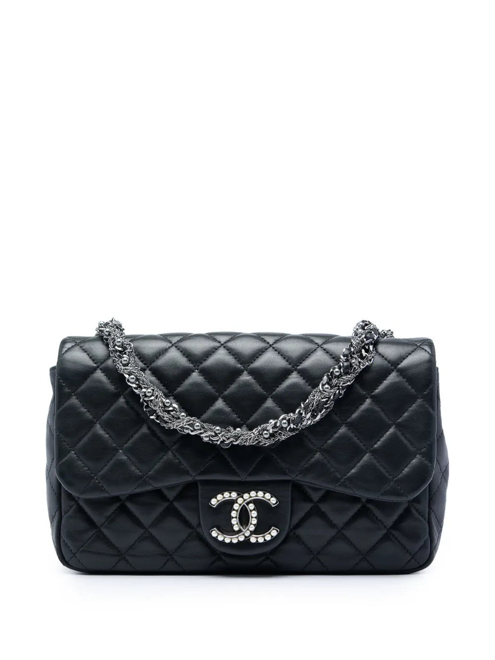 CHANEL Pre-Owned 2015-2016 Medium Quilted Lambskin Westminster Pearl Flap shoulder bag - Schwarz