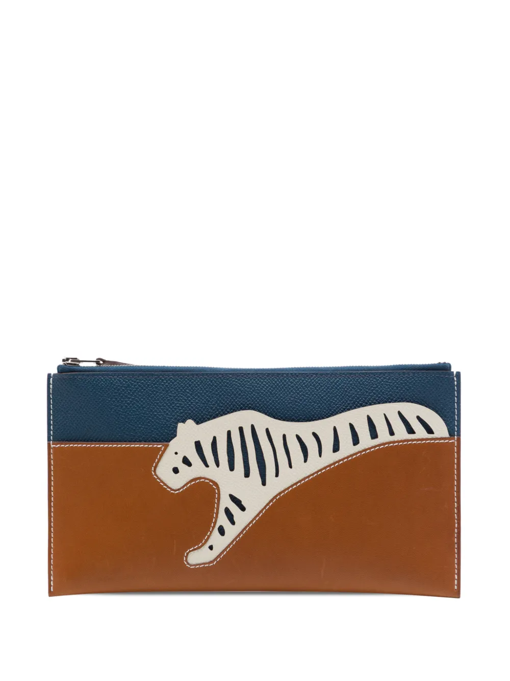 Hermès Pre-Owned 2020 Barenia and Epsom Rooroo pouch - Marrone