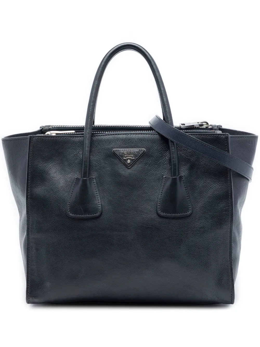 Prada Pre-Owned 2013-2026 Glace Calf Twin Pocket Double Handle satchel - Schwarz
