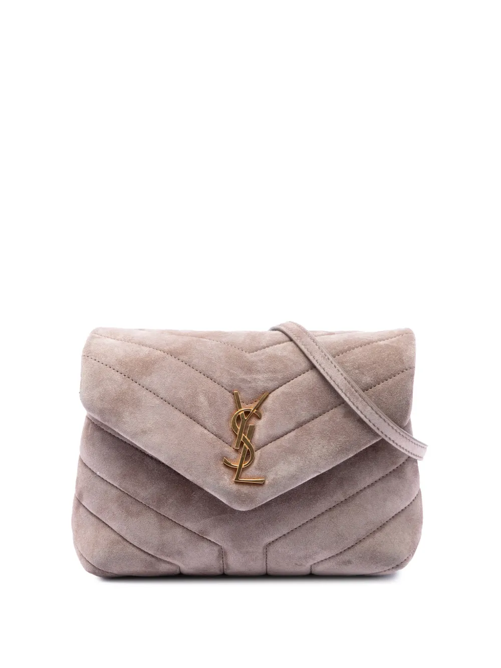 Saint Laurent Pre-Owned 2022 Toy Matelasse Suede Monogram LouLou crossbody bag - Braun