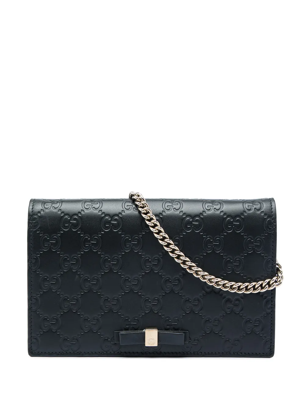 Gucci Pre-Owned 2000-2015 Mini Guccissima Bow Signature Wallet On Chain crossbody bag - Schwarz