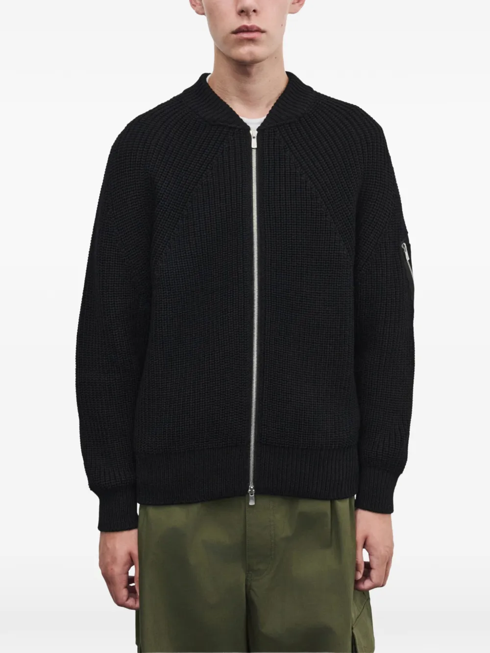 Comme des Garçons Homme Ribgebreid vest Zwart